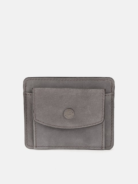 

Fastrack Men Charcoal Grey Solid Leather Card Holder