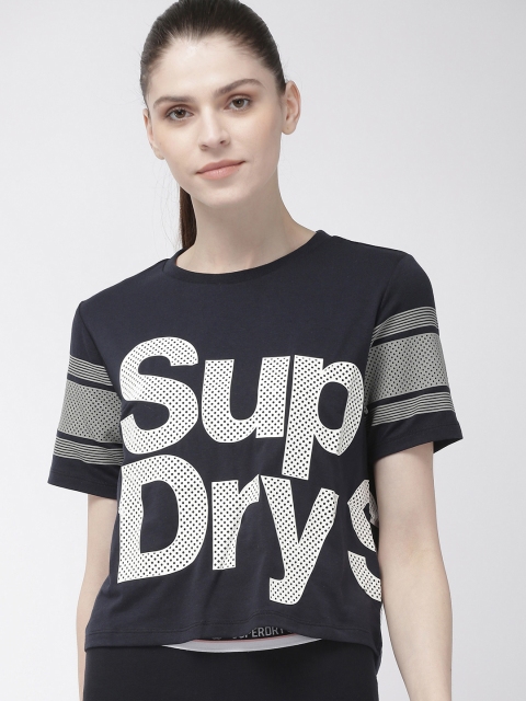 

Superdry Women Navy Blue Printed Top