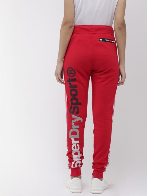 

Superdry Sport Women Red Printed Straight Fit Athletico Joggers
