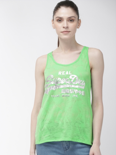 

Superdry Women Green Printed Tank Top
