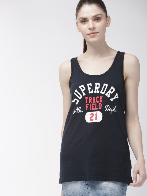 

Superdry Women Navy Blue Printed Jersey Tank