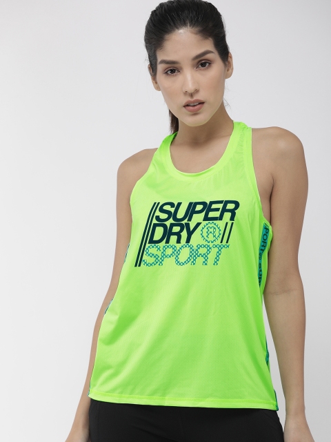 

Superdry Sport Women Fluorescent Green Printed Tank Top