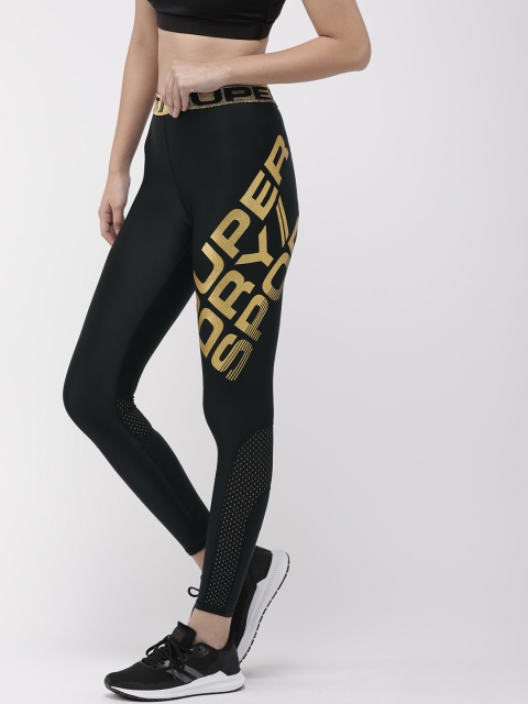 

Superdry Women Printed Black Ankle Length Leggings