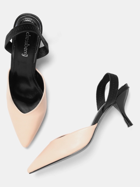 

DressBerry Women Peach-Coloured Solid Pumps