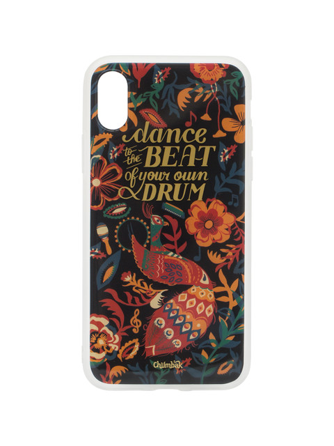 

Chumbak Black Dance To The Beat Of Your Own Drum Printed iPhone X Case