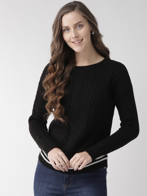 

Madame Women Black Cable Knit Sweater