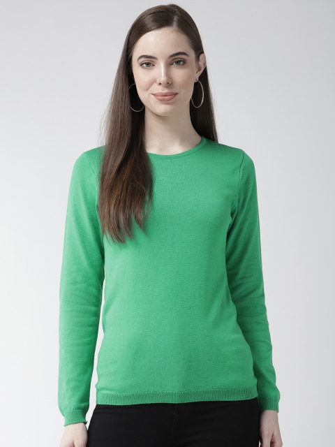 

Madame Women Green Solid Sweater