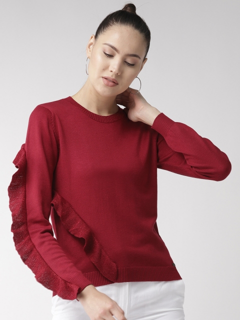 

Madame Women Maroon Solid Sweater