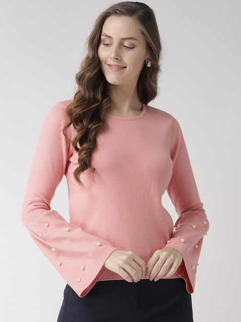 

Madame Women Pink Solid Sweater