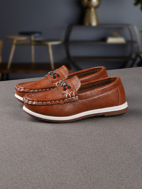 

Walktrendy Boys Tan Brown Horsebit Loafers