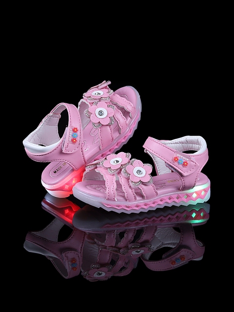 

Walktrendy Girls Pink Solid Open Toe Flats
