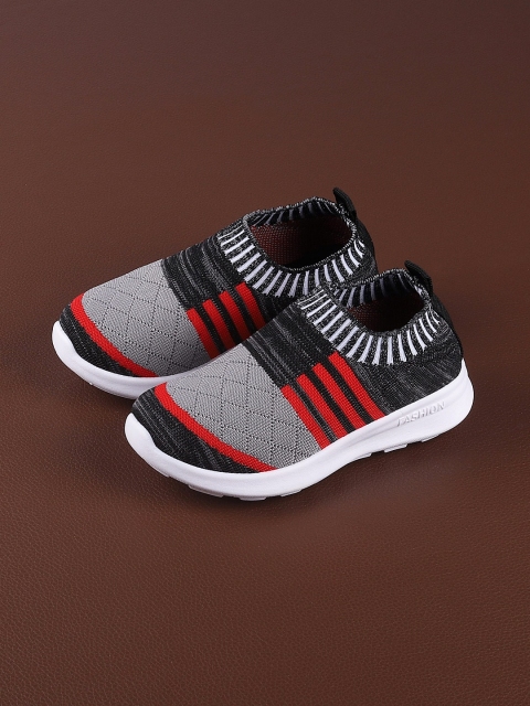 

Walktrendy Kids Black Woven Design Sneakers