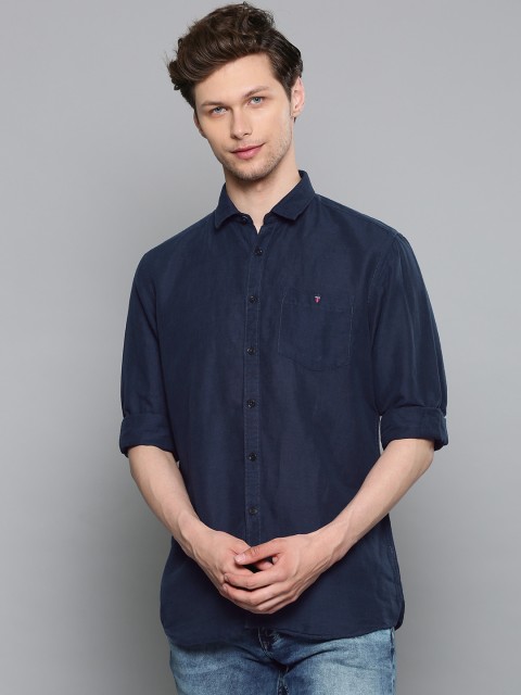 

Louis Philippe Jeans Men Navy Blue Slim Fit Solid Casual Shirt