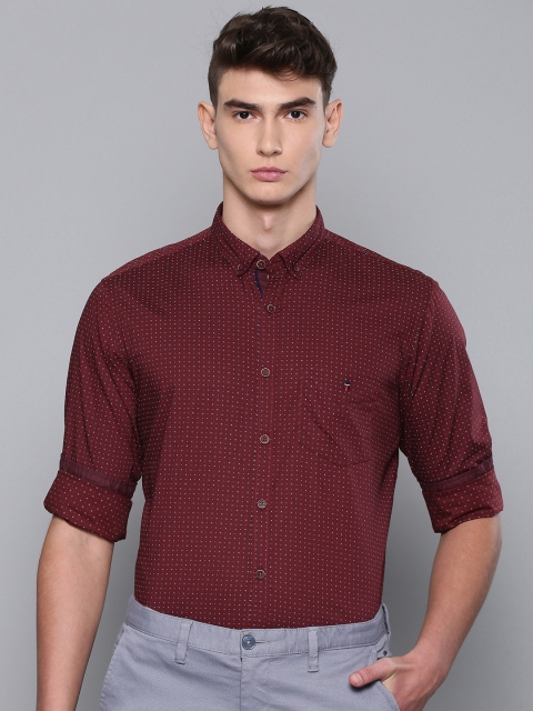 

Louis Philippe Sport Men Maroon Slim Fit Printed Smart Casual Shirt