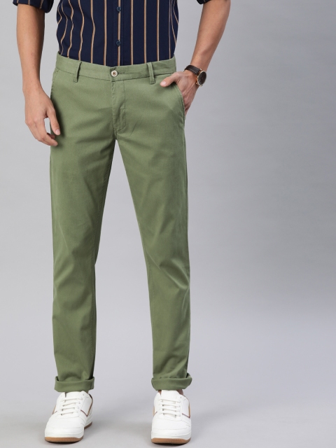 

Louis Philippe Sport Men Olive Green Slim Fit Solid Regular Trousers