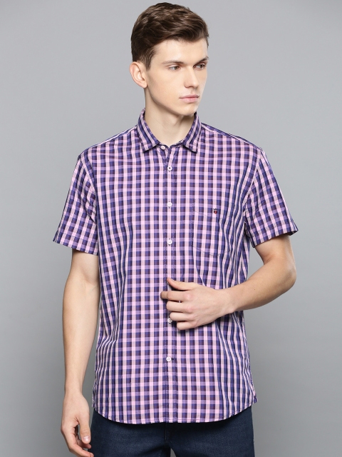 

Louis Philippe Sport Men Blue & Pink Slim Fit Checked Casual Shirt