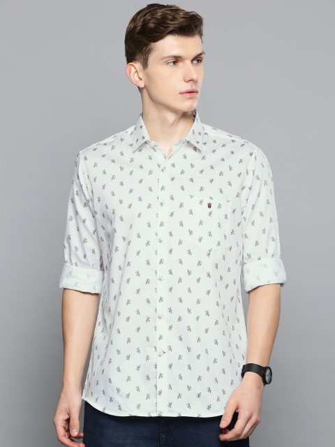 

Louis Philippe Sport Men White & Navy Blue Slim Fit Printed Casual Shirt