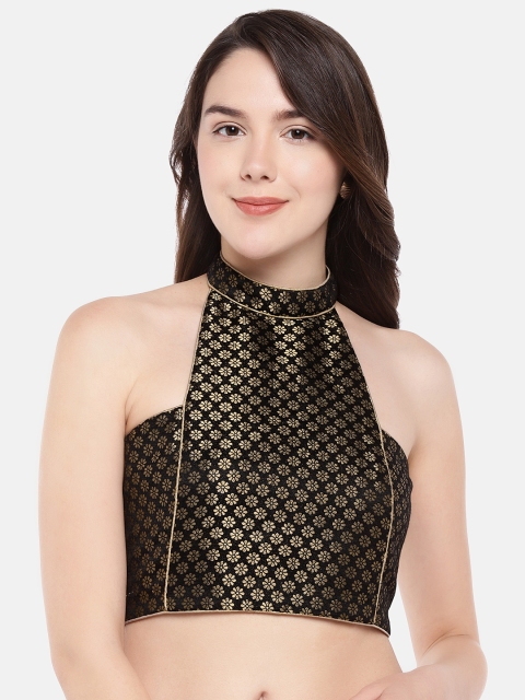 

JustB Women Black Woven Design Blouse