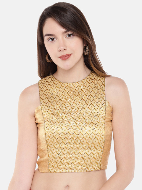 

Just B Women Gold-Toned Embroidered Saree Blouse