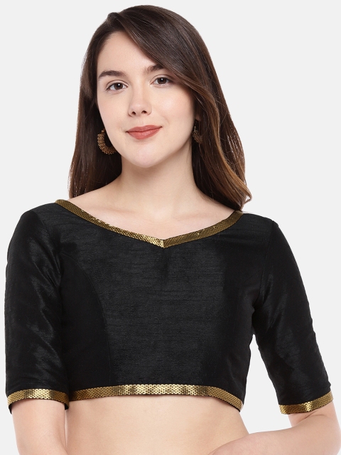 

Just B Women Black Solid Saree Blouse