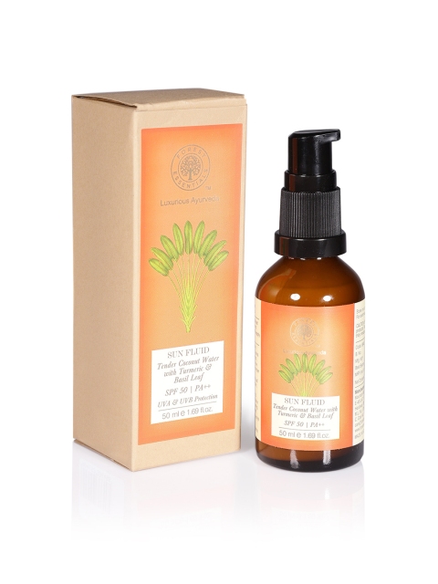 

Forest Essentials Sustainable Unisex Sun Fluid Sunscreen SPF 50 PA++ 50 ml, Orange