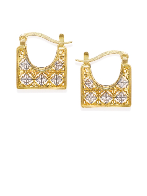 

AccessHer Gold-Toned & Silver-Toned Geometric Hoop Earrings