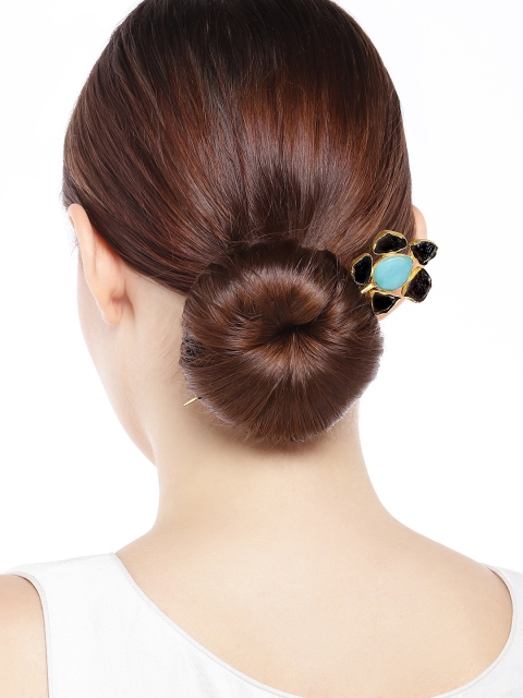 

AccessHer Gold-Toned & Turquoise Blue Embellished Hairstick