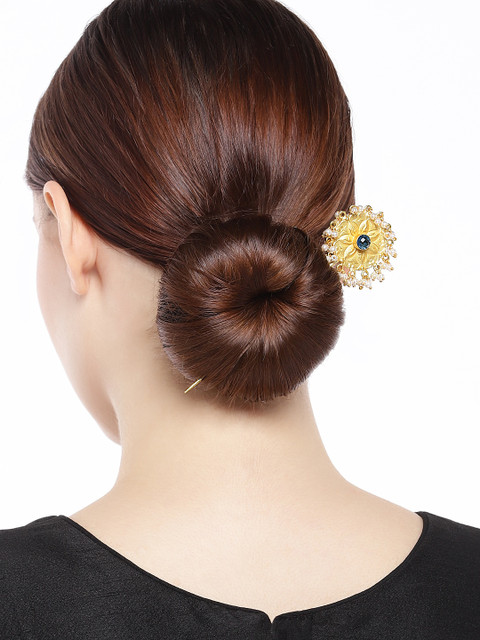 

AccessHer Gold-Toned & Blue Agate Embellished Hairstick