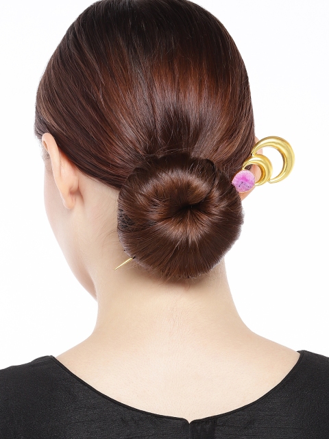 

AccessHer Gold-Toned & Pink Agate Embellished Hairstick