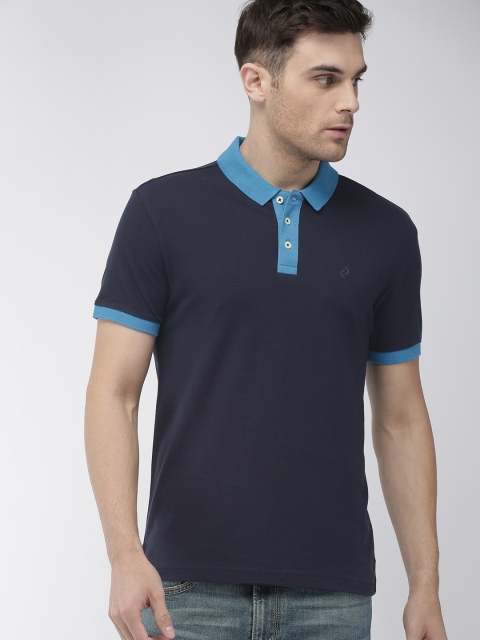 

Denizen From Levis Men Navy Blue Solid Polo T-shirt