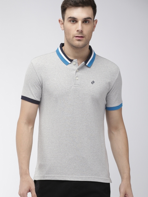 

Denizen From Levis Men Grey Melange Solid Polo T-shirt