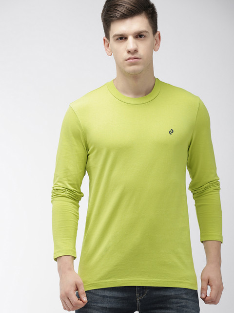 

Denizen From Levis Men Green Solid Round Neck T-shirt