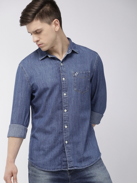 

Denizen From Levis Men Blue Regular Fit Faded Casual Denim Shirt