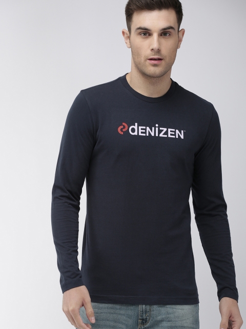 

Denizen From Levis Men Navy Blue & White Printed Round Neck T-shirt