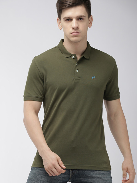 

Denizen From Levis Men Green Solid Polo T-shirt