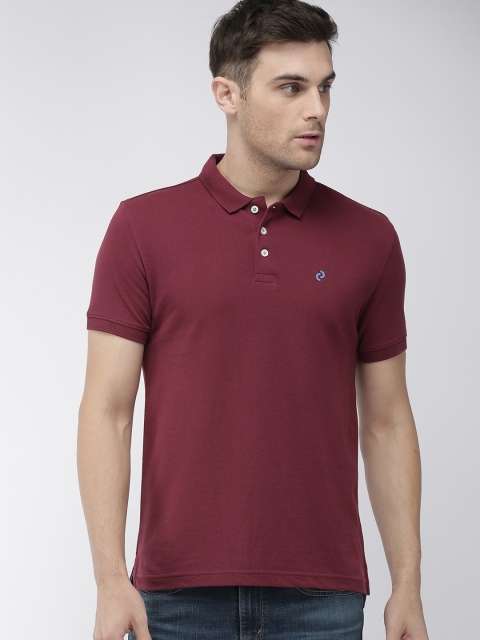 

Denizen From Levis Men Burgundy Solid Polo T-shirt