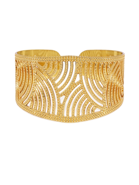 

22 KT Gold-Plated Textured Cuff Bracelet