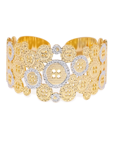 

22 KT Gold-Plated Textured Cuff Bracelet