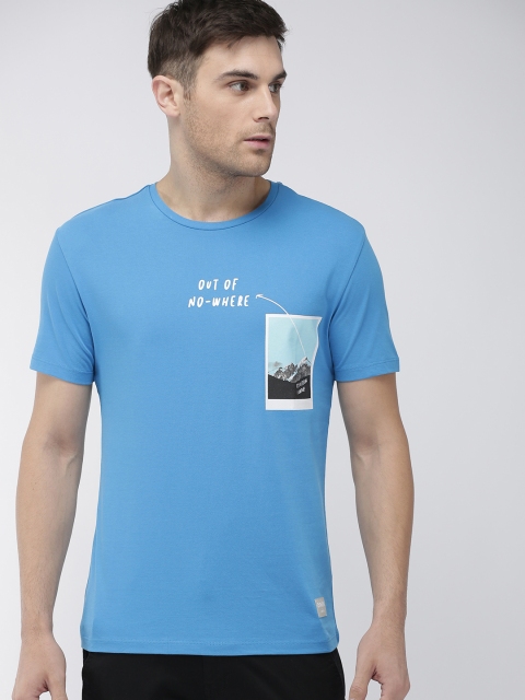 

Denizen From Levis Men Blue Printed Round Neck T-shirt