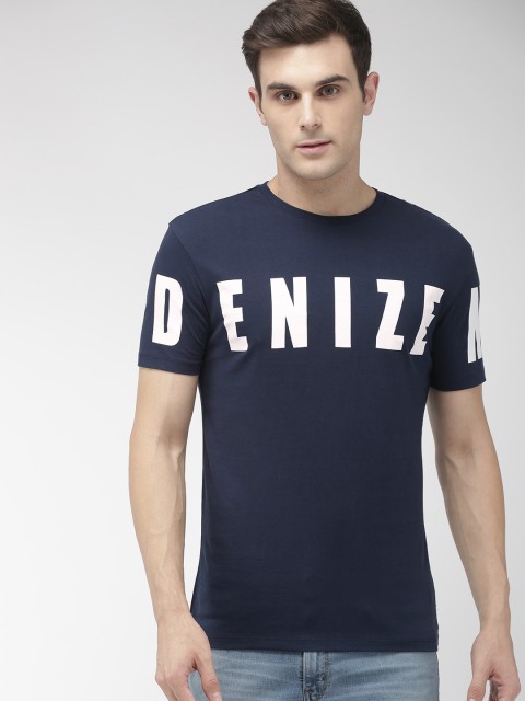 

Denizen From Levis Men Navy Blue Printed Round Neck T-shirt