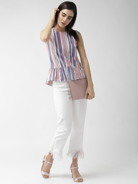 

MISH Women Multicoloured Candy Striped A-Line Top, Multi