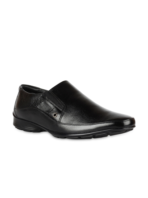 

Franco Leone Men Black Leather Slip-On Formal Shoes