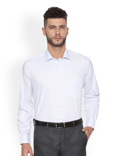 

Van Heusen Men White Custom Boxy Checked Formal Shirt