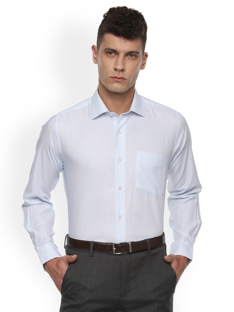 

Van Heusen Men White & Blue Regular Fit Striped Formal Shirt
