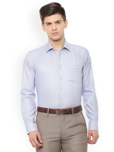 

Van Heusen Men Blue Tight Slim Fit Self Design Formal Shirt