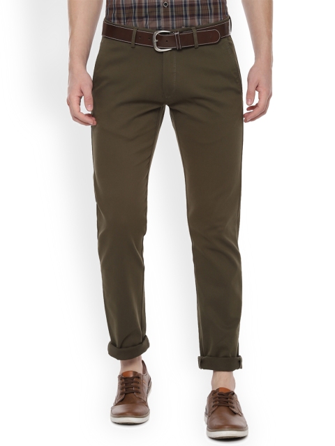 

Allen Solly Men Brown Slim Fit Self Design Regular Trousers