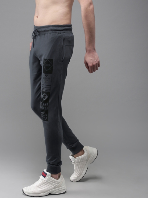 

HERE&NOW Men Grey Printed Joggers