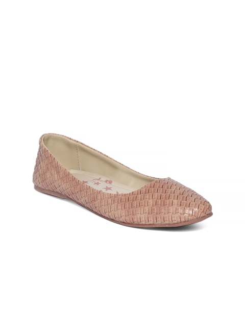 

People Women Brown Textured Ballerinas