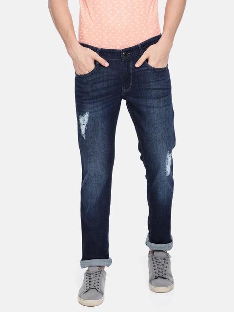 

Parx Men Blue Slim Tapered Fit Low-Rise Mildly Distressed Stretchable Jeans