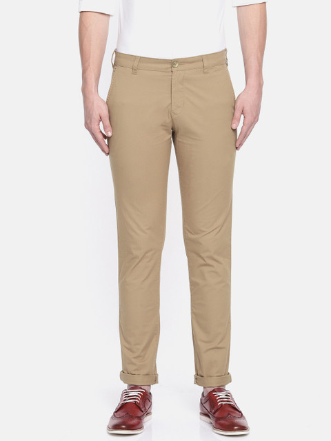 

Parx Men Khaki Tapered Fit Solid Regular Trousers